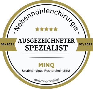 Siegel MINQ Ausgezeichneter Spezialist Nebenhöhlenchirugie 2021